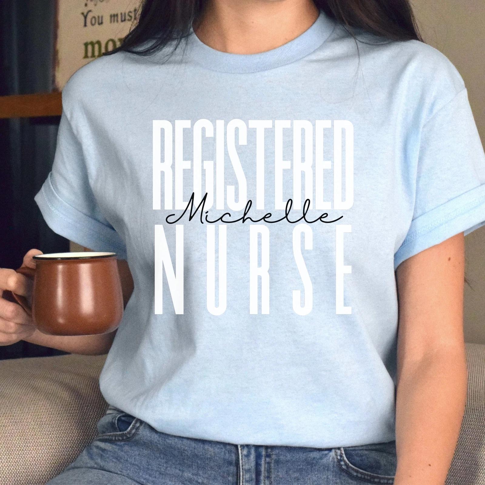 Personalized Registered nurse T-shirt gift Custom name RN Registered Nurse Pract 2XL