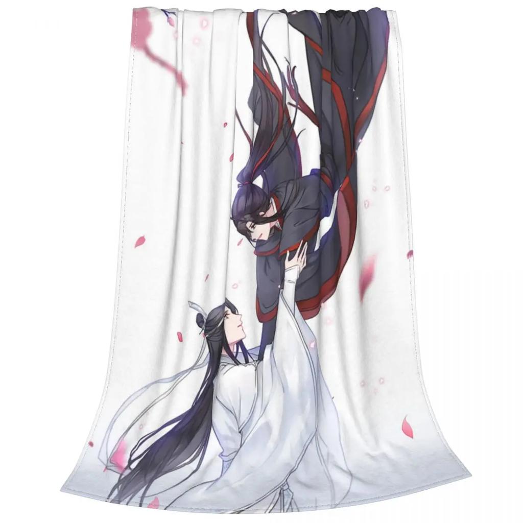 Grandmaster Of Demonic Cultivation The Untamed Fleece Throw Blanket Lan Zhan Wei Wuxian Yaoi Blanket for Bedroom Bed Throws