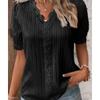 Women S Short Sleeve Hollow Out Fashion Blouse For Summer Vacation
