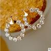 S925 Silver Needle Rhinestone Crown Earrings - Stylish Korean Fashion for Women