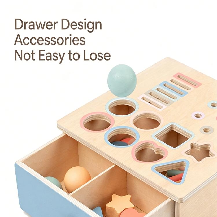 Safe Wooden Shape Color Sorting Box Geometric Educational Toy for Toddlers Learning Activity