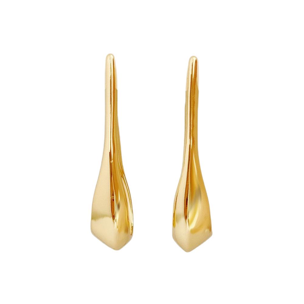 18k Gold Electroplated Geometric Water Drop Earrings - European & American Fashion
