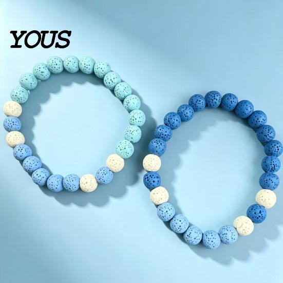Natural Stone Aromatherapy Diffuser Jewelry Obsidian Bracelet for Men Women, Colorful Rock Beads Exquisite Gift Her Him Stackable Stretch Bracelet,