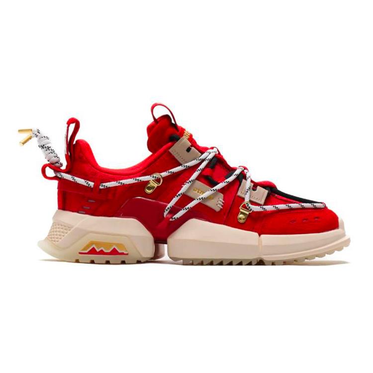 New Atmos x LiNing Cushioning, Slip Resistant, And Abrasion Resistant Low Top Sports Casual Shoes Men's Red AGLP205-1
