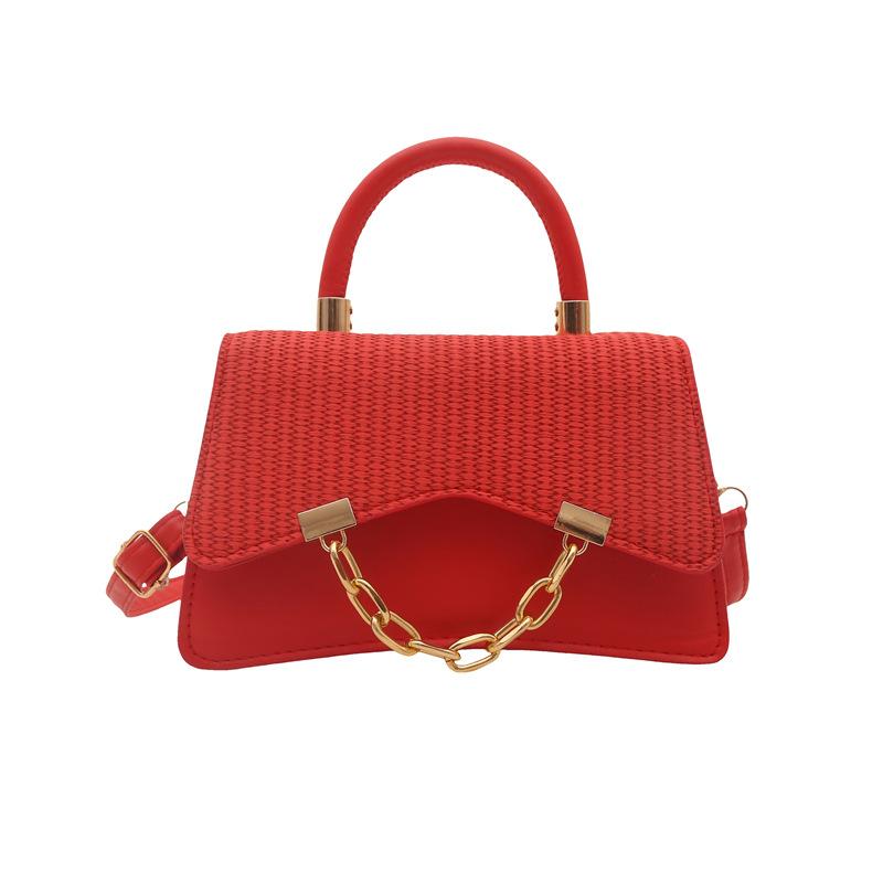 Fashion women's splicing large capacity fresh summer new trend texture shoulder crossbody portable small square bag