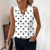 Polka Dot Printed V-neck Summer Vest Fashion Sleeveless Top Loose Casual Fashion Elegant Tank Tops Sweet Female Streetwear Office Simple Blouse