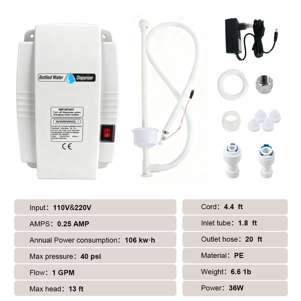

Electric Bottled Water Dispenser Pump Automatic Home Water Pump System High Pressure Water Jug Pump Dispenser for Coffee Machine 220V-EU Plugs
