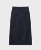 NOIRER FOR WOMAN Heavy Chino Midi Skirt (Navy)