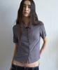 MILLO WOMEN Pleated Short Sleeve Shirt [Charcoal Gray]