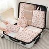 Bedruckte Reiseaufbewahrungstasche Siebenteiliges Set für Kleidung, Schuhe, Unterwäsche, Toilettenartikel und Organizer