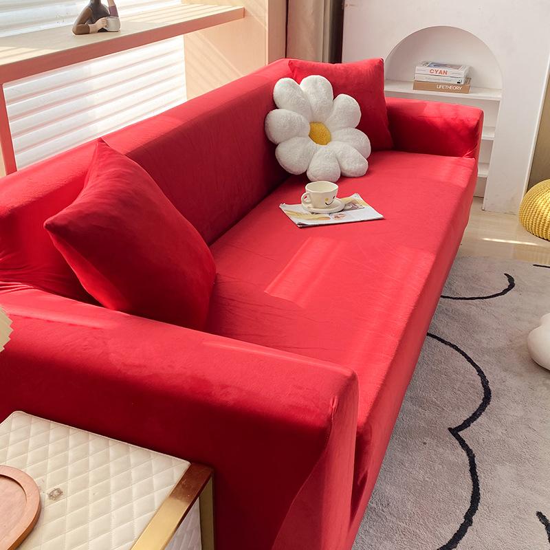 Stretch Fleece Sofa Cover All-Inclusive Non-Slip Sofa Back Cover Cloth Seat Cover Four Seasons Universal