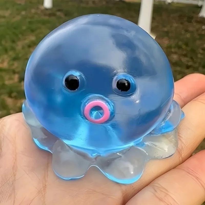 Squishy Morska Ośmiornica Ściskana Zabawka Fidget Symulacja Odstresowująca Powoli Odbijająca Można Rozciągać Sensoryczna Odprężająca Prezent