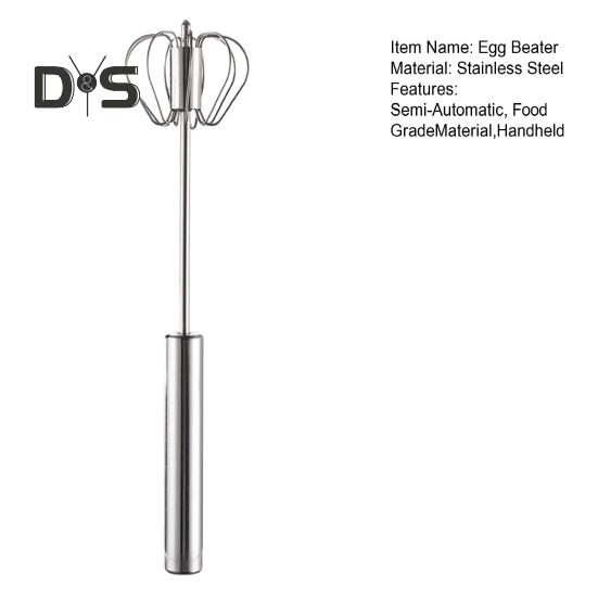 Semi-Automatic Whisk Stainless Steel Egg Beater Hand Push Rotary Egg Mixer Blender Handheld Egg Stirrer Tool Kitchen Supplies