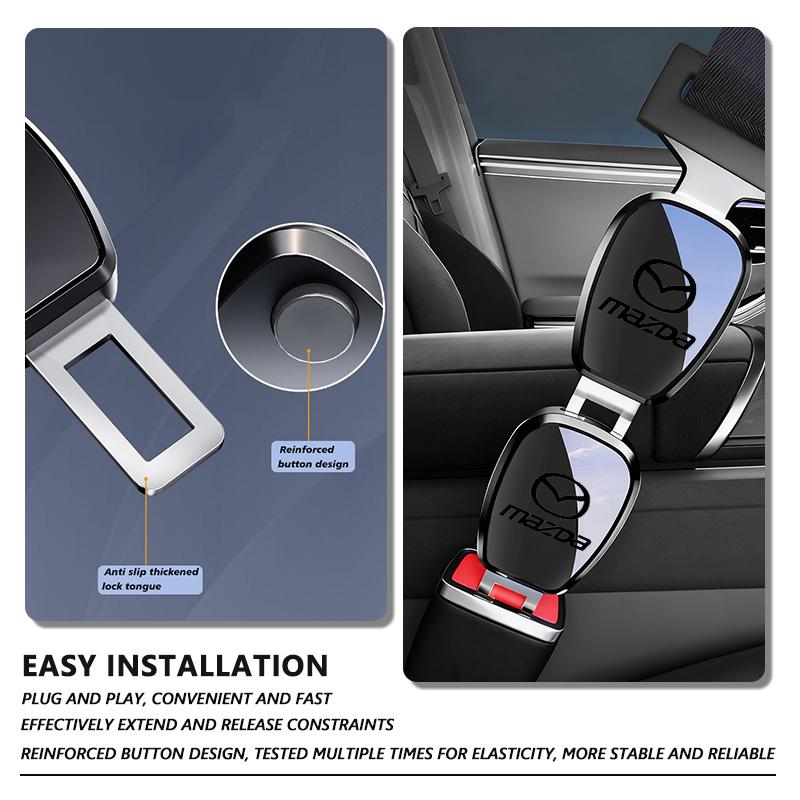 Car Seatbelt Clip Extender Belt Buckle Plug Adjustable Extention For Mazda 2 3 5 6 Axela Atenza Speed 6 CX3 CX4 CX5 CX7 CX8 CX9