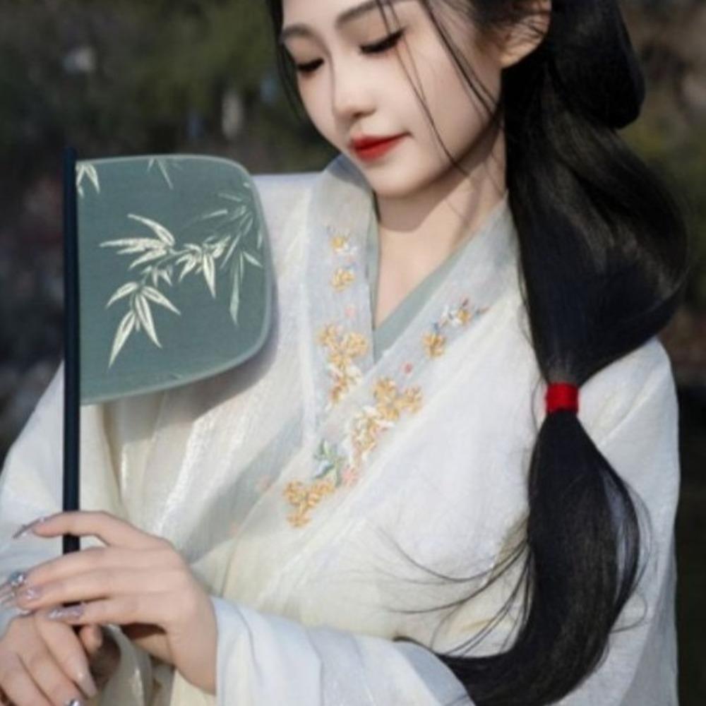 Long Handle Chinese Style Fan Exquisite Decorative Fan Home Decoration Hand Held Fans  Summer