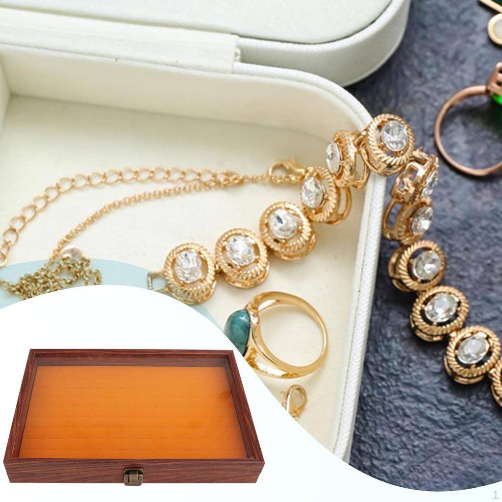 Jewelry Box Container Multifunctional Lockable with Flip Clear Open Lid Large Capacity Gifts