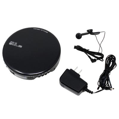 WINTECH Φορητό CD Player Πακέτο με Ακουστικά Πρόληψης Παράλειψης CD Μπαταρία (Ειδικός Προσαρμογέας) Μαύρο, Λειτουργία, Περιλαμβάνεται, Συμβατό, PCD-32AD