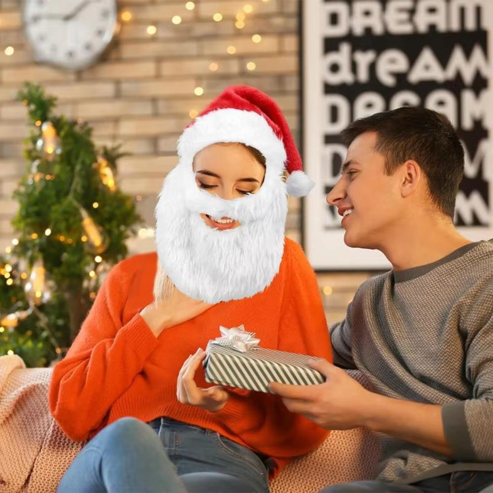 Gift Santa Hat and Beard Costume Cosplay Clothing New Year Red Christmas Santa Hats