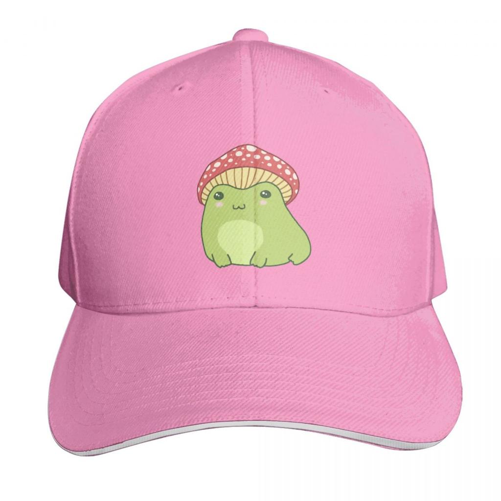 Kawaii Frog with Toadstool Mushroom Hat  Cottagecore Aesthetic Forg  AUnisexita Muscaria Toadstool Lover  Edgy Kid Baseball Cap