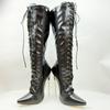 18cmSM Fetisch Kniehohe Stiefel Damen Ballett Stilettos Schnürstiefel Kundenspezifische Weite oder Schmale Passform Beine Unisex Stiefel Stilettos Schuhe