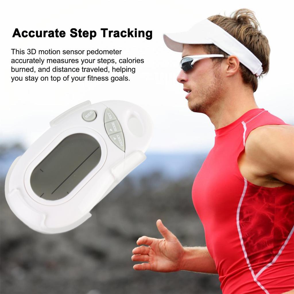 3D Motion Sensor Pedometer 7 Day Data Storage Step Counter for Walking