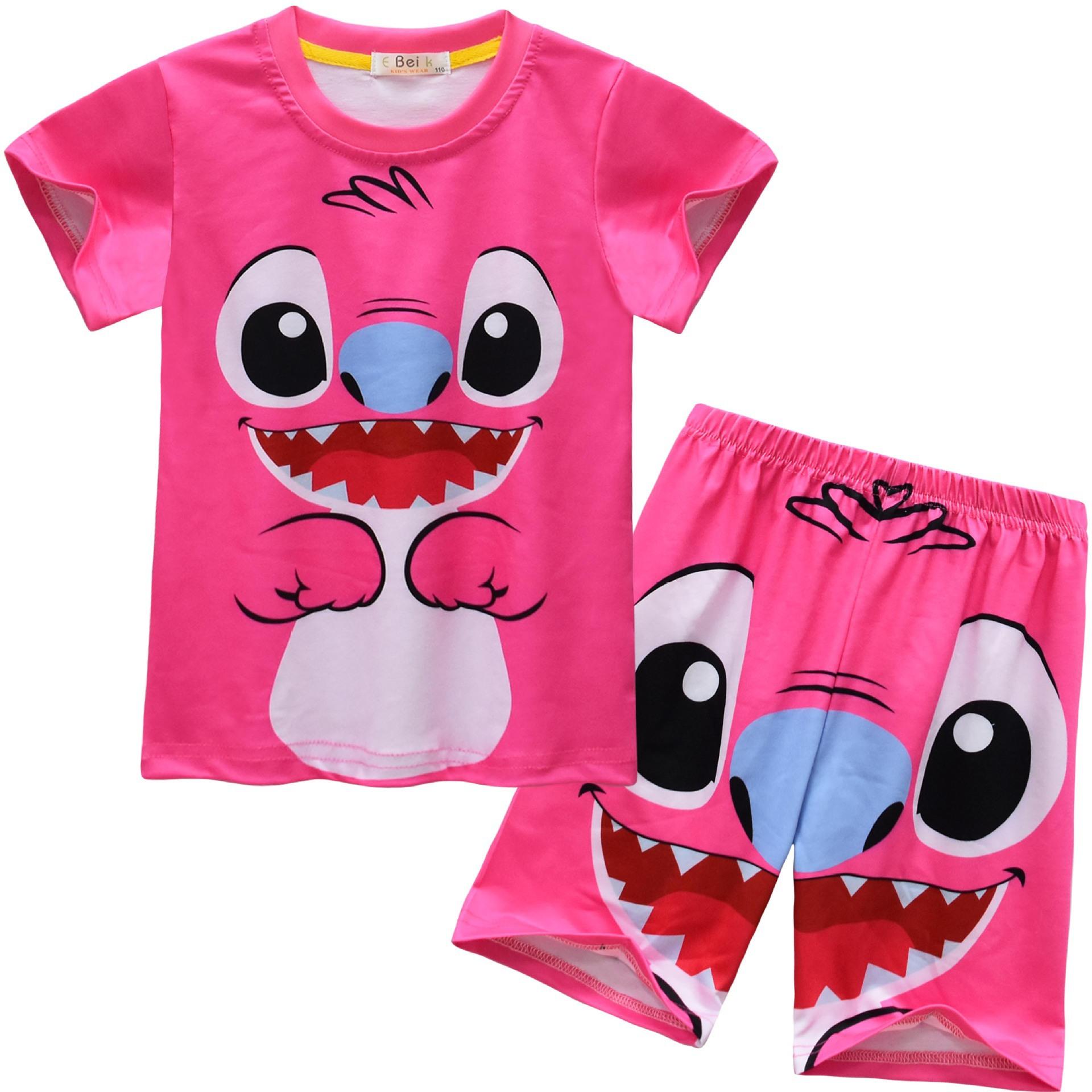 

New Short-Sleeved Cartoon Digital Printing, Middle-Aged And Older Children, Short-Sleeved Set Loungewear 92333 110