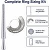 Ring Sizer Measuring Tool Kit, Aluminum Ring Mandrel Sizer Stick with 27 PCS Stainless Steel Ring Gauge Set, US Sizes 0-13 Finger Sizing Tool