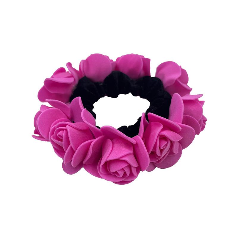 1Pc Hair Accessory Girls Hair Tie Hairgrip High Elasticity Women Foam Flower Hair Ring Rose