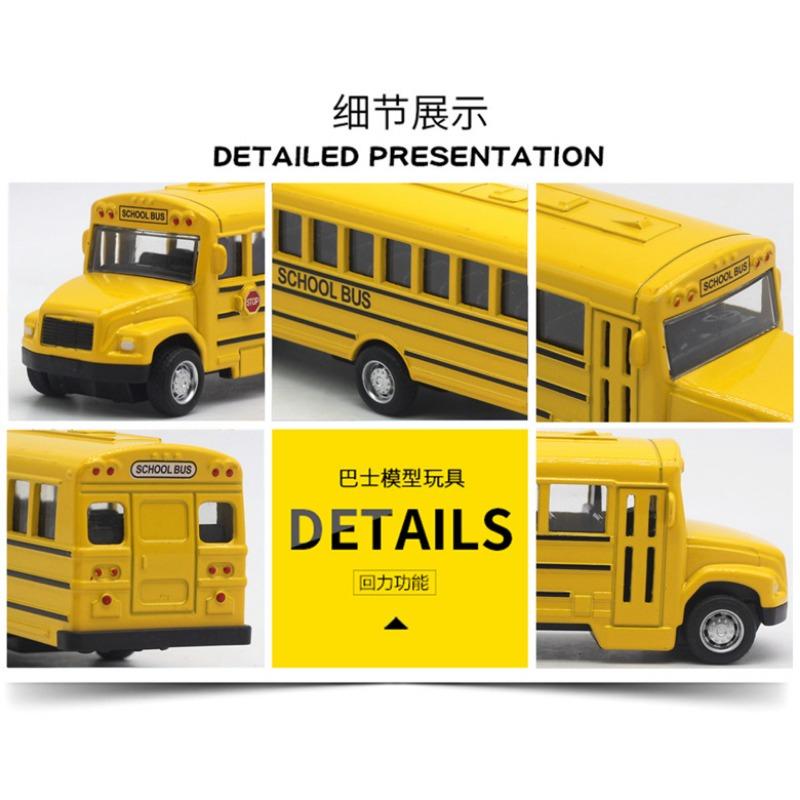 Alloy Pull-back School Bus Model 14CM American School Bus Toy Bus Model