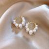 French pearl oval shell earrings white flower high-end stud earrings fashion temperament light luxury earrings women
