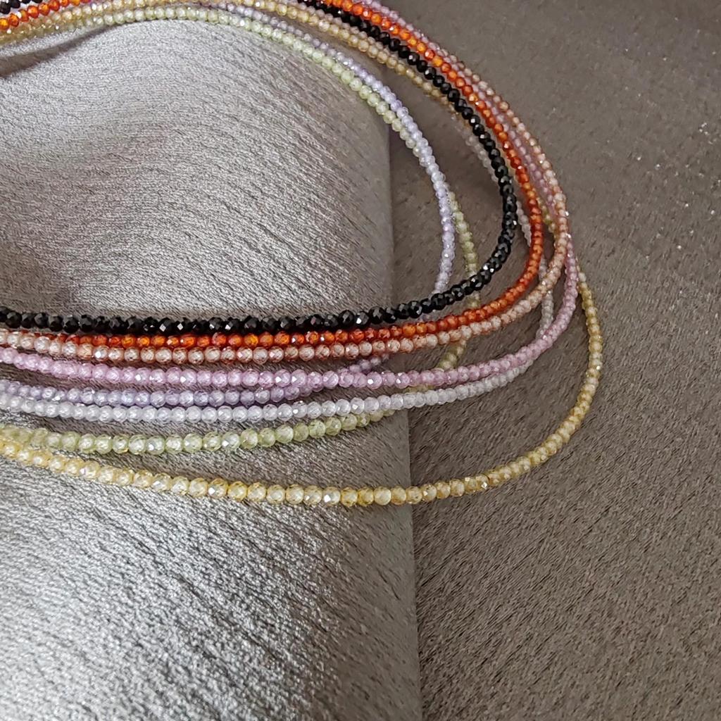 Delicate Japanese-Korean Zircon Beaded Crystal Necklace: Versatile Summer Accessory