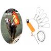 Portable Stainless Steel Fish Stringer with 5 Buckle Snaps 5m Length Fishing Lock Cable Orange Fishing Stringer Sea Fishing