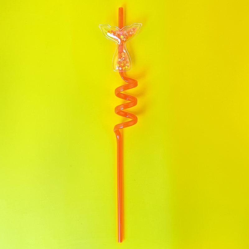 Colorful Fishtail Spiral Straw Party Decoration (PET Material)