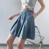 Women Casual Shorts High Waist Elastic Waistband Solid Color Shorts Solid Color Wide Leg Sport Shorts with Pockets