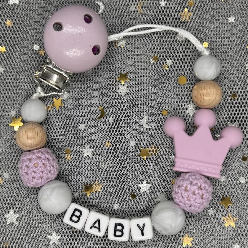 Free Personalised BPA Free Silicone Baad Dummy DIY Silicone Baby Pacifier Custom Clip Name Colorful Pacifier Chain Teething Gift
