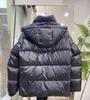 Unisex Shiny Short Down Jacket: Off-Season Duck Down, Thick, Loose Fit, Black & Gold, Korean Style, Plus Size