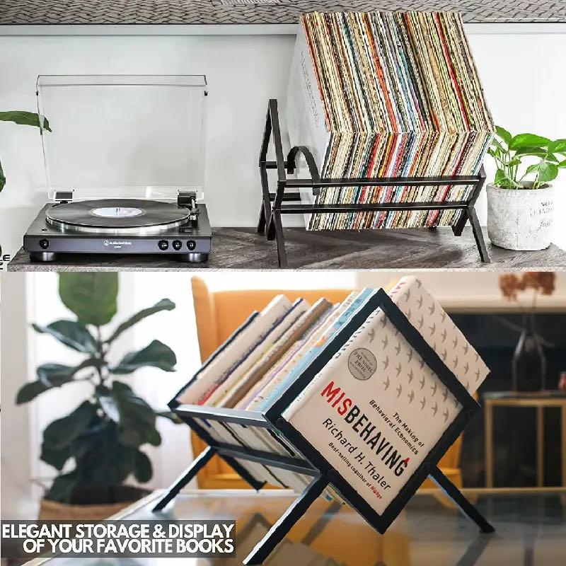 Jednovrstvové skladovanie vinylových platní Matný čierny držiak vinylových platní Kapacita 80 až 100 lp Zobrazenie CD platní Rack Polička na časopisy