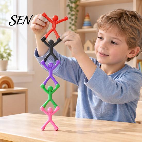 Magnetische Notizhalter Strichmännchen Fidget Spielzeug, Biegsamer Magnet Mehrfarbiger Streichmännchen Kühlschrank Einzigartige Geschenke für Kinder Fotohalter, Stressabbau