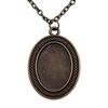 45cm Or 70cm Long Chain Necklace Oval Glass Cabochon Base Setting Tray Minimalist Jewelry Components QN054