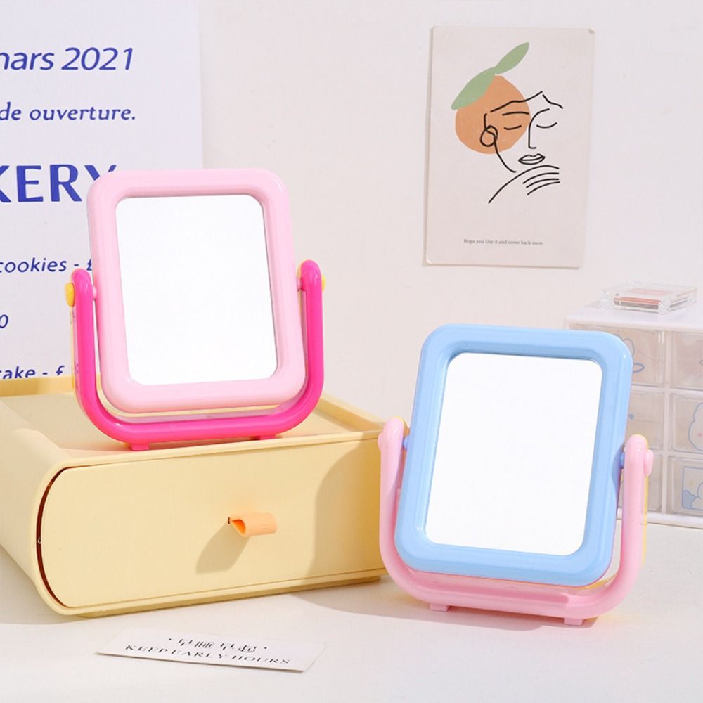 High Definition Candy Color Makeup Mirror Desktop Decorative Mirror  Home Bedroom Decoration