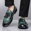 Men Loafers Double Monk Strap Slip on Fashion Casual Penny Footwear Business Wedding Evening PU Leather Pointed Toe Dress Shoes