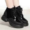 Velvet Thickened Platform Boots Gothic Autumn Winter Thick Heel Soles Boots New Women Ankle Soft Patent Leather Boots