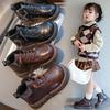 2025 new boys and girls Martin boots autumn and winter children's short boots baby non-slip leather boots British style single boots cotton shoes