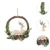 Christmas Wreath Front Door Christmas Layout Props Wall Christmas Decoration for Wedding Festival Garden New Year Housewarming