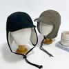 Men's String Cotton Earflap Fleece Cap Hat