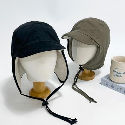 Men's String Cotton Earflap Fleece Cap Hat
