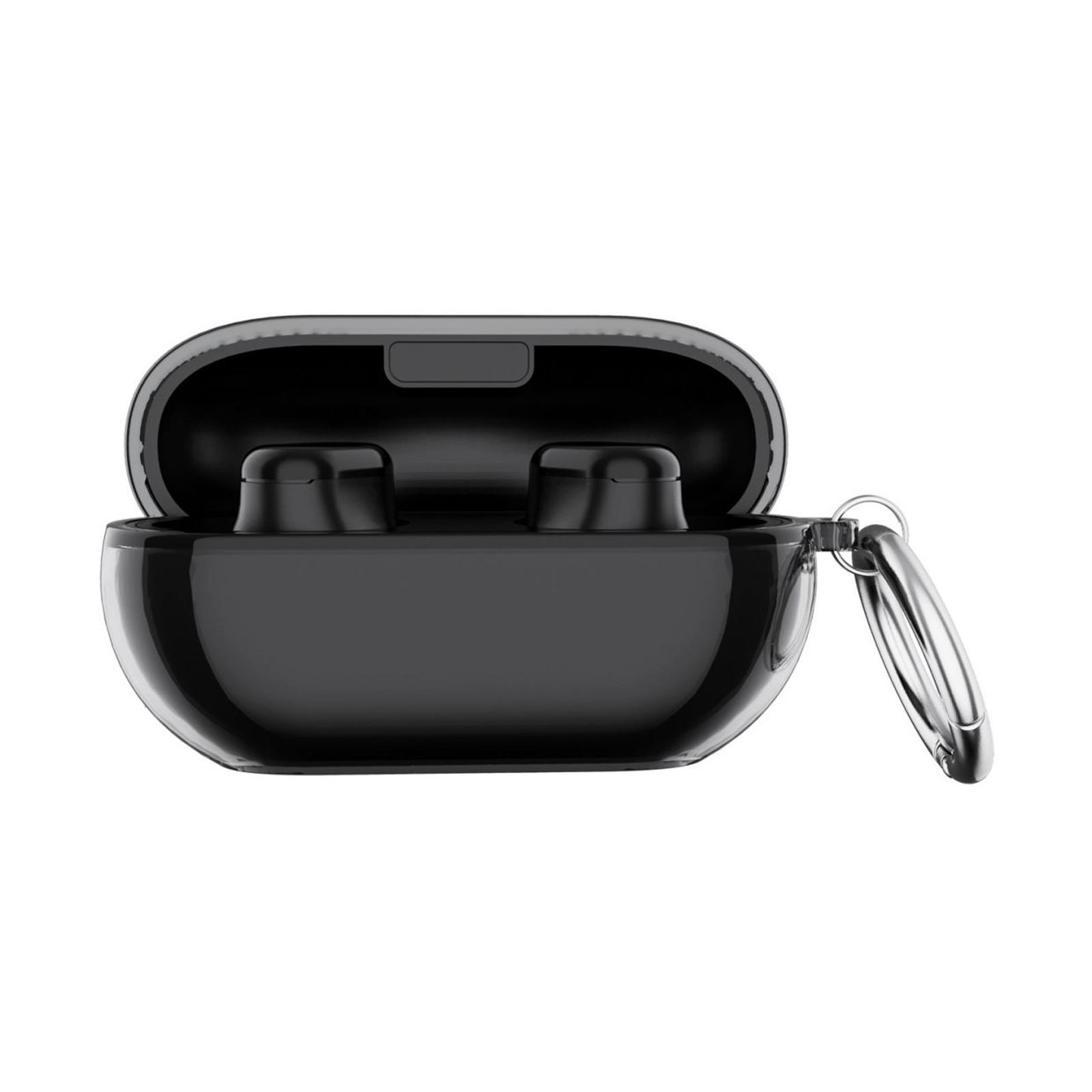 For Buds Case Cover Soft Silicone Shockproof Protective Skin Case for Buds Wireless Earbud with Carabiner Clip прозрачный