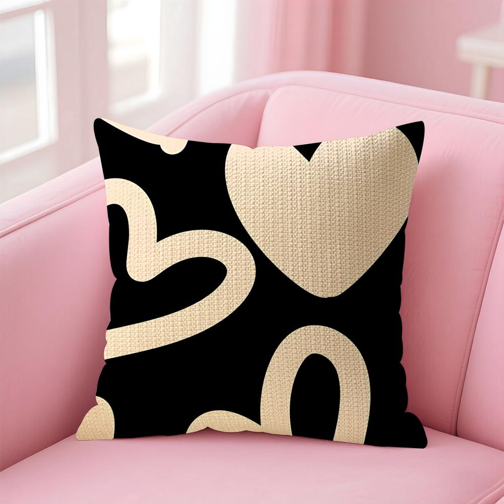 Home Decor Colorful Heart Patterns Love Themed Pillow Covers Pattern Cushion Cover Suitable For Sofa Bedroom Car Pillow Cover