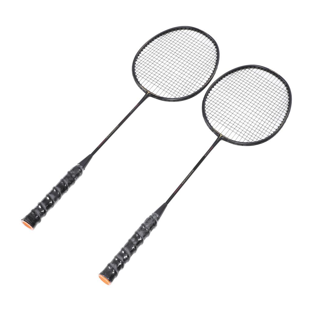 1 Pair Badminton Racket Set Lightweight Carbon Aluminum One Piece Badminton Racquets with Carrying Bag for 2 Player