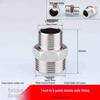 304 Stainless Steel Double-Headed Hexagonal Eccentric Reducer, DN25, 1/2" to 3/4" Male Thread Straight Stud